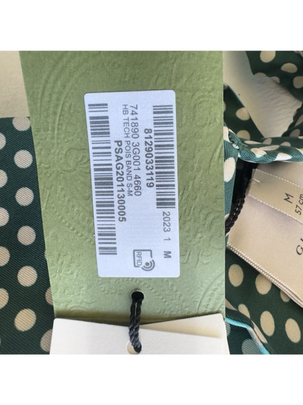 NWT GUCCI Polka Dot Headband 100% Authentic Silk Sz M - Picture 4 of 8